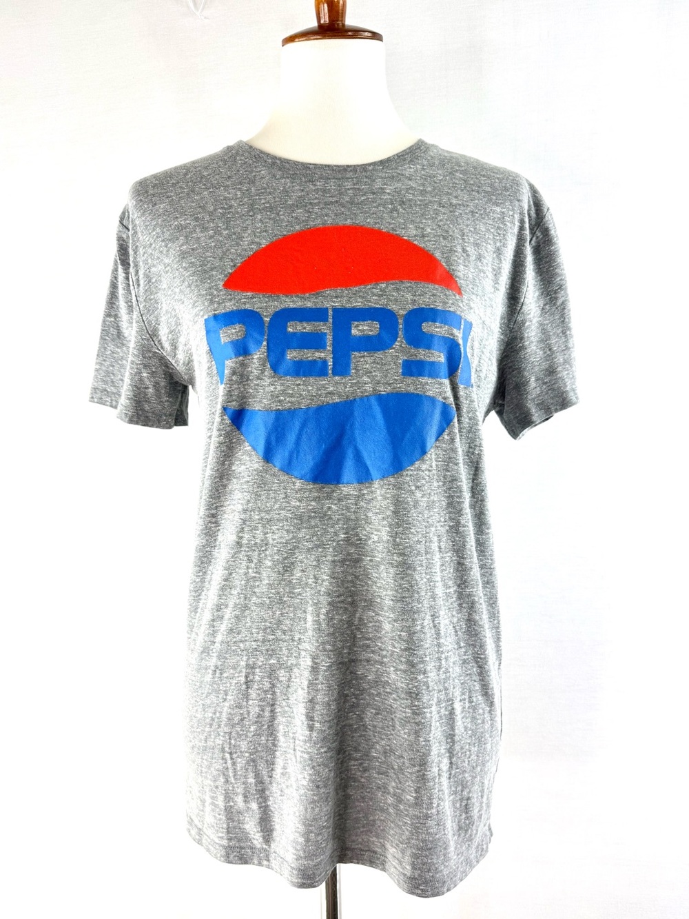 Pepsi Heather Gray Crew Neck Graphic Tee